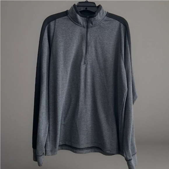 Hawke & Co Shirts Men's Large Grey 1/4 Zip Long Sleeve Pullover Golf Jacket - Picture 1 of 9